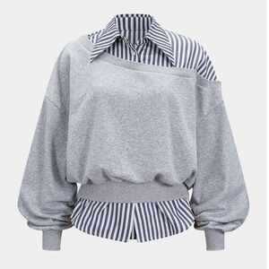 Stylish Off-the-Shoulder Gray Sweater